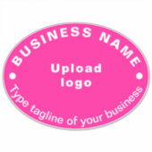 Geschäftszeile auf rosa ovale Form Vinyl Aufkleber (Vorderseite)