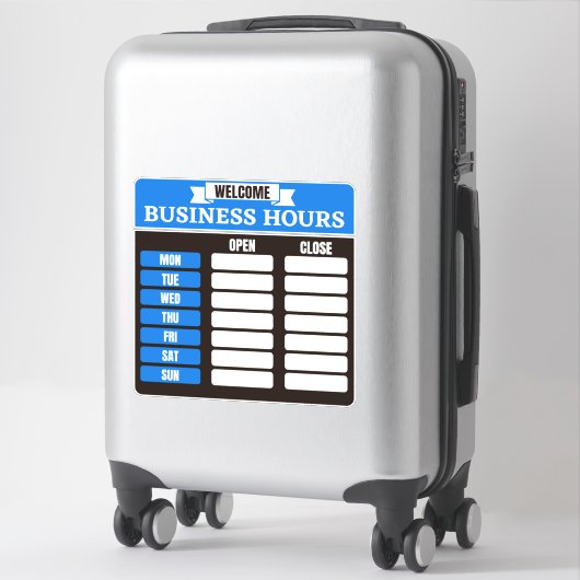 Geschäftszeiten Aufkleber (Koffer)