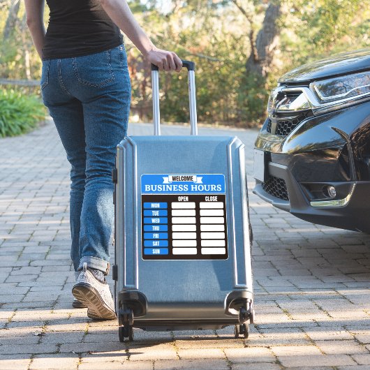 Geschäftszeiten Aufkleber (Koffer Insitu)