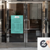 Geschäftszeiten der Logoauftritte Fensteraufkleber (Büro Tür)