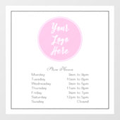 Geschäftszeiten für Ihre Logos Fensteraufkleber (Blatt)