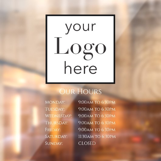 Geschäftszeiten für Ihre Logos Fensteraufkleber (Blatt 2)