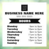 Geschäftszeiten für Logos Fensteraufkleber (Blatt 3)