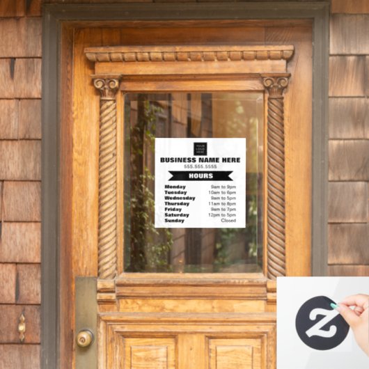 Geschäftszeiten für Logos Fensteraufkleber (Haustür)