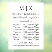 Geschäftszeiten für Monogramme oder Logos hinzufüg Fensteraufkleber (Blatt 3)