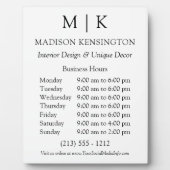 Geschäftszeiten für Monogramme oder Logos hinzufüg Fotoplatte (Vorderseite)