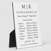 Geschäftszeiten für Monogramme oder Logos hinzufüg Fotoplatte (Seite)