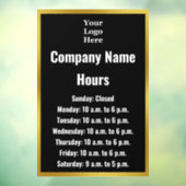 Geschäftszeiten für Schwarz-weiße Logos Fensteraufkleber (Blatt 3)