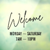 Geschäftszeiten für Schwarze Skripte Fensteraufkleber (Blatt 3)