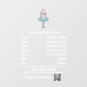 Geschäftszeiten für Veranstaltungen und Party Fensteraufkleber (Blatt)