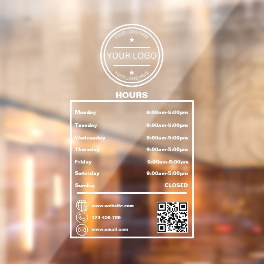 Geschäftszeiten Geschäftsbürozeiten Fensteraufkleber (Blatt 2)