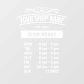 Geschäftszeiten-ID872 Fensteraufkleber (Blatt)