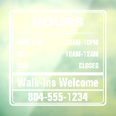 Geschäftszeiten Laufen in Telefonnummer Fensteraufkleber (Blatt 3)