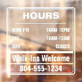 Geschäftszeiten Laufen in Telefonnummer Fensteraufkleber (Blatt 2)