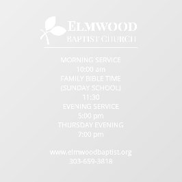 Geschäftszeiten mit Logoklammern Fensteraufkleber