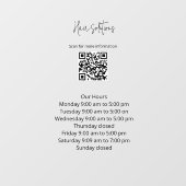 Geschäftszeiten mit QR-Code-Fensterheber Fensteraufkleber (Blatt)