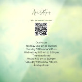 Geschäftszeiten mit QR-Code-Fensterheber Fensteraufkleber (Blatt 3)