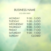 Geschäftszeiten Personalisierte benutzerdefinierte Fensteraufkleber (Blatt 3)