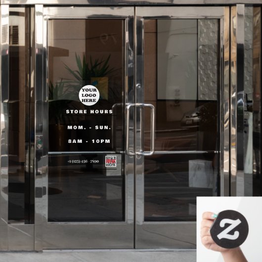 Geschäftszeiten | QR-Code für Geschäftslogos Fensteraufkleber (Büro Tür)