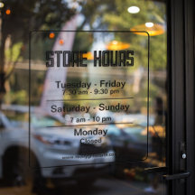 Geschäftszeiten: Schwarze, transparente Geschäftsz