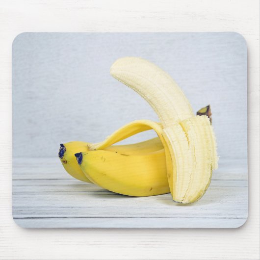 geschälte Banane auf Holz Mousepad (Vorne)