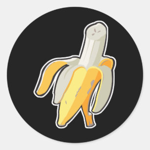 geschälte Banane Runder Aufkleber