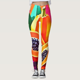 Geschälte Papaya Pop Art Leggings