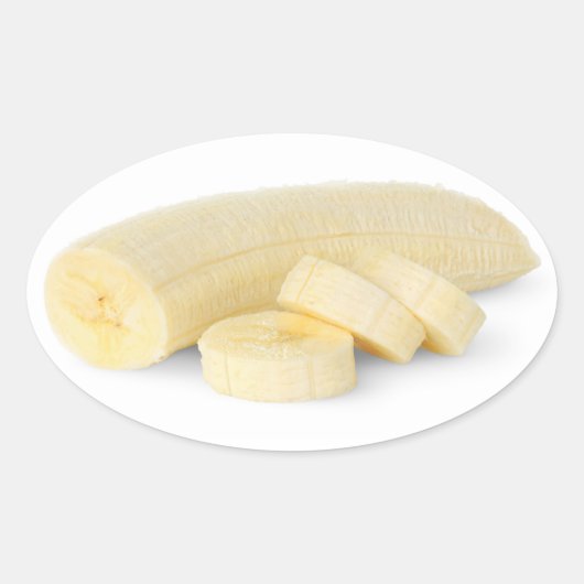 geschälte und geschnittene Bananen Ovaler Aufkleber (Vorderseite)