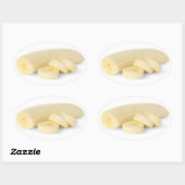 geschälte und geschnittene Bananen Ovaler Aufkleber (Blatt)