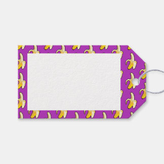 Geschältes gelbes Banana Pixel Art Muster Geschenkanhänger