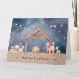 Geschaltete Grußkarte_Krippe Szene Karte