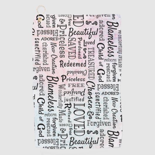 Geschätzte Christliche Worte der Bestätigung Golfhandtuch (Vorderseite)