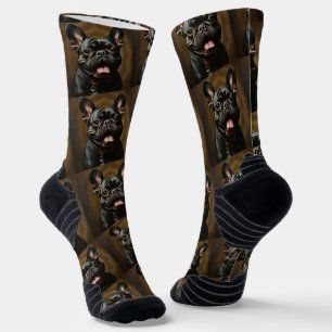 Gescheckter Frenchie Französische Bulldogge Hund H Socken