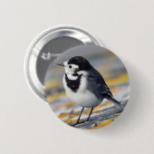 Geschecktes Wagtail-Abzeichen Button (Vorne & Hinten)
