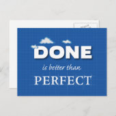 Geschehen ist besser als perfekt postkarte (Vorne/Hinten)