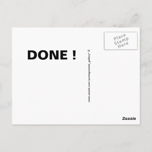 Geschehen ist besser als perfekt postkarte (Rückseite)