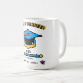 Geschehen und abgestuft" - Retro Gamer Style Kaffeetasse (VorderseiteRechts)