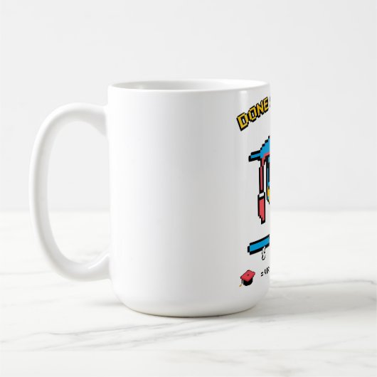 Geschehen und abgestuft" - Retro Gamer Style Kaffeetasse (Links)