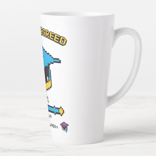 Geschehen und abgestuft" - Retro Gamer Style Milchtasse (Rechts)