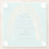 Geschehen zu Liebe Goldene Regenbogen Glasuntersetzer (Rückseite)