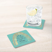 Geschehen zu Liebe Goldene Regenbogen Rechteckiger Pappuntersetzer (Vor Ort)