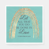 Geschehen zu Liebe Goldene Regenbogen Serviette (Vorderseite)