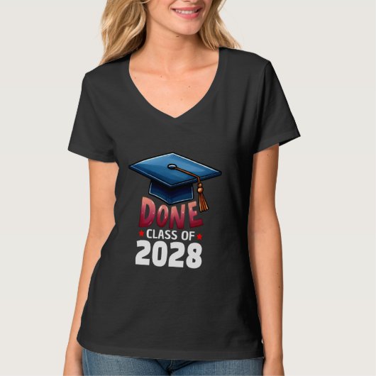 Geschehen zur Klasse 2028 Abschluss Graduate Senio T-Shirt (Vorderseite)