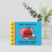 Geschehnisse in Oma's Kitchen Recipe Card Postkarte (Stehend Vorderseite)