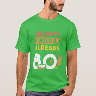 Geschenk 80 Jahre Geburtstag Frauen Hühner Mädchen T-Shirt