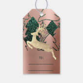 Geschenk an Glitzer Rose Gold Schnee Weihnachtsbau Geschenkanhänger (Rückseite)