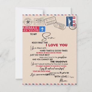 Geschenk an meinen Sohn, Mutter und Sohn, Liebesbr Einladung