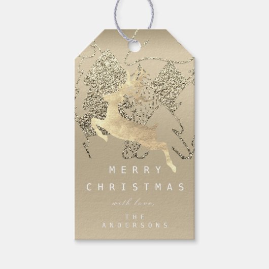 Geschenk an Rentier Elfenbeinküste Weihnachtsbaum Geschenkanhänger (Vorderseite)