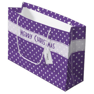 Geschenk-Anhänger Name: Frohe Weihnachten Lila Bau Große Geschenktüte