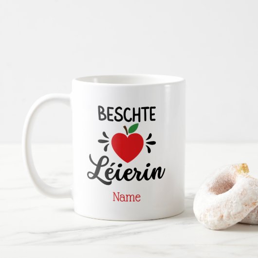 Geschenk "Beschule Leierin" Kaffeetasse (Mit Donut)